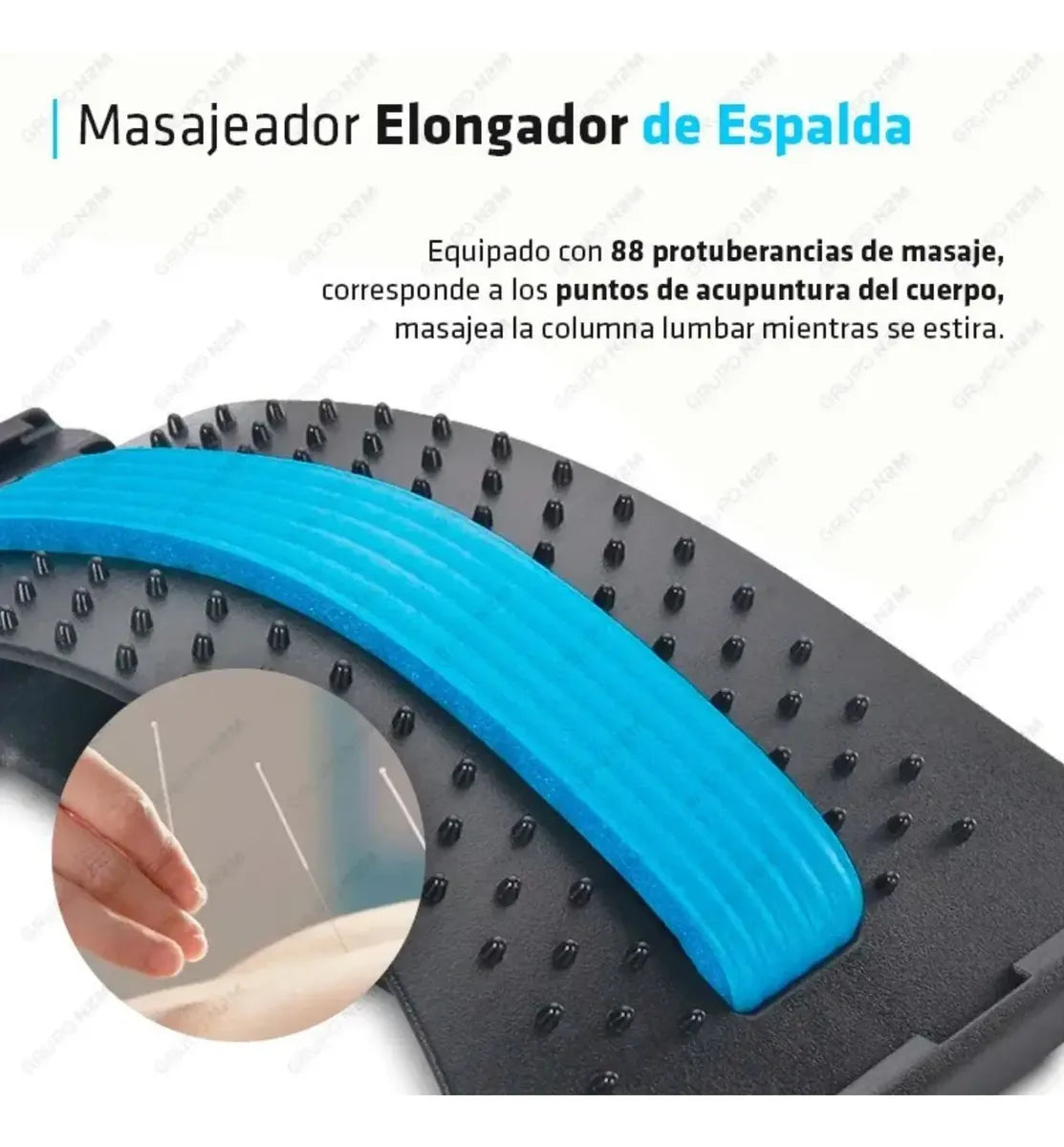 Adjustable Lumbar Back Stretcher Posture Support Device with Foam Strip
