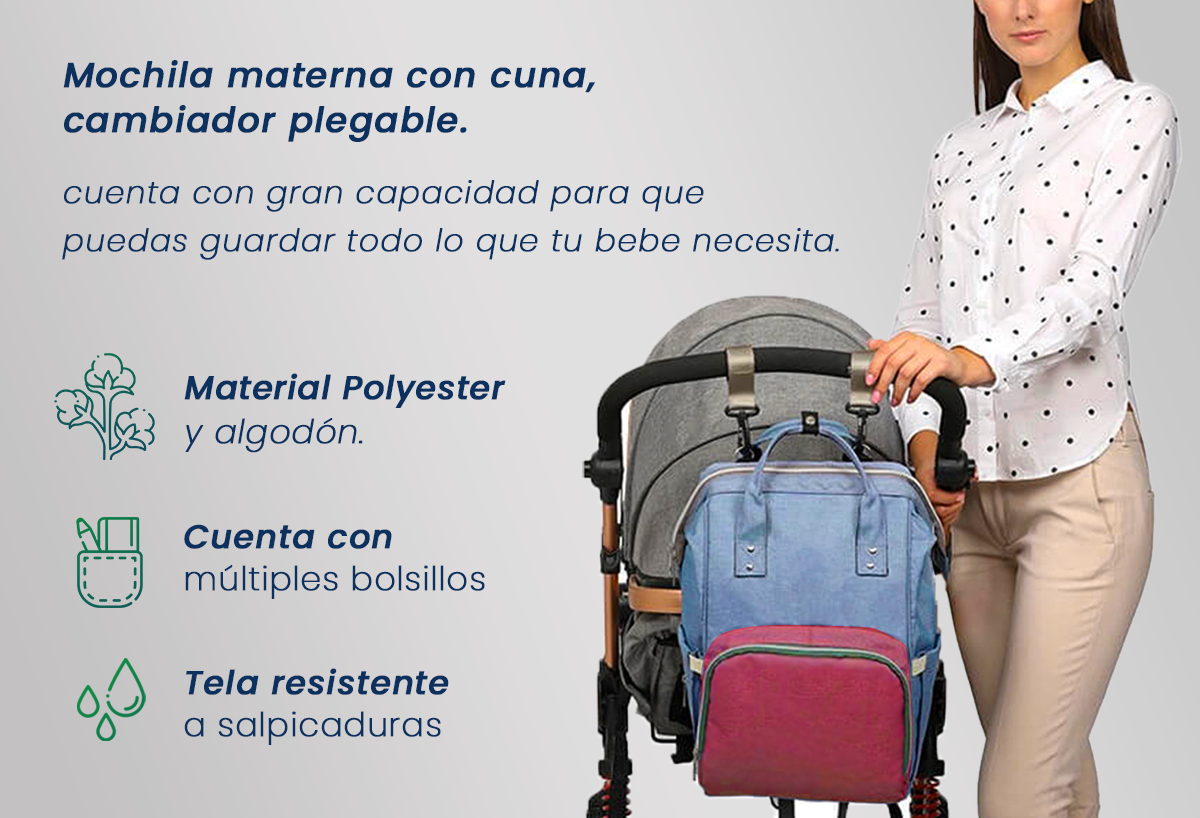 Multifunction Diaper Bag Backpack Foldable Crib Changing Station USB
