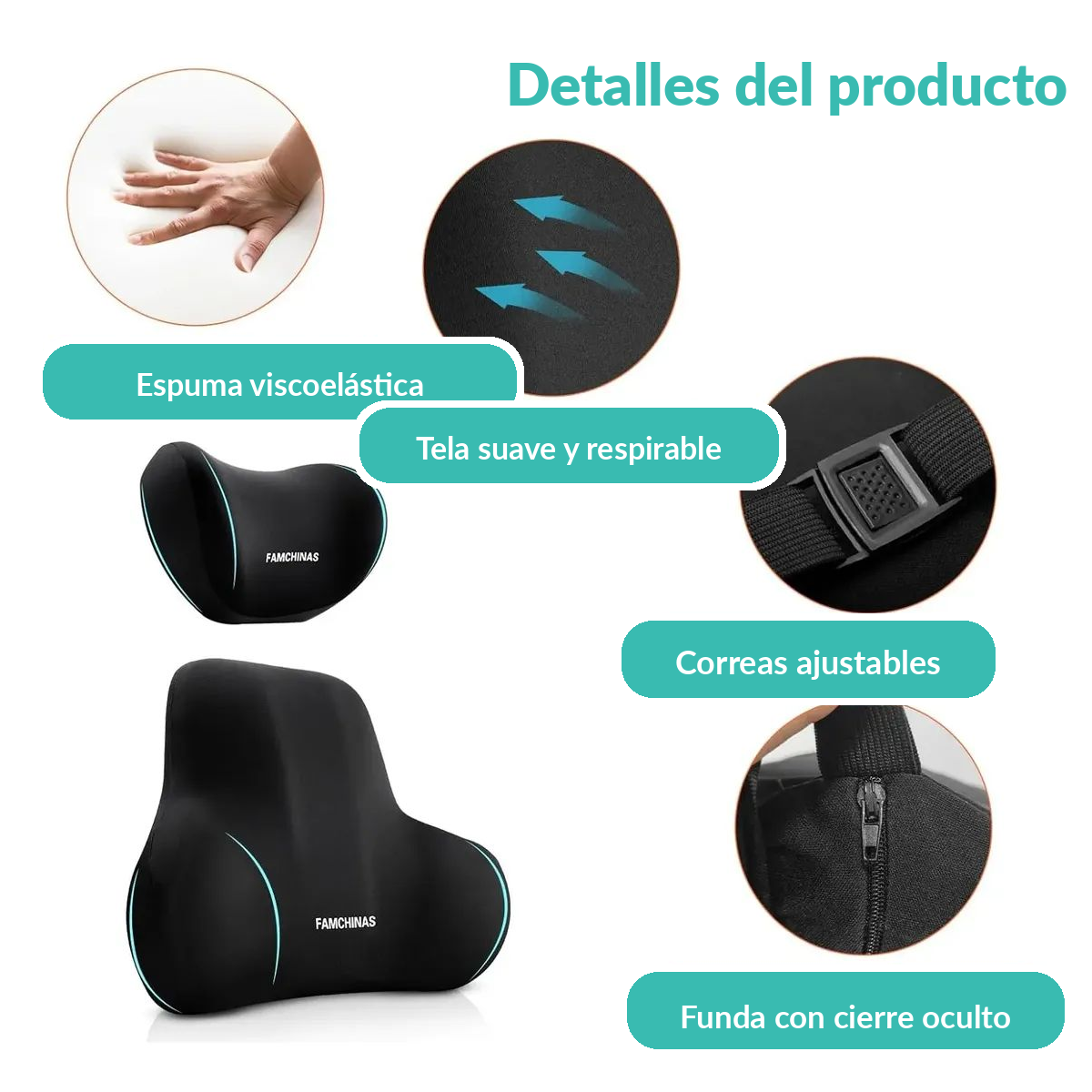 Ergonomic Lumbar Support Cushion High Density Memory Foam Pillow