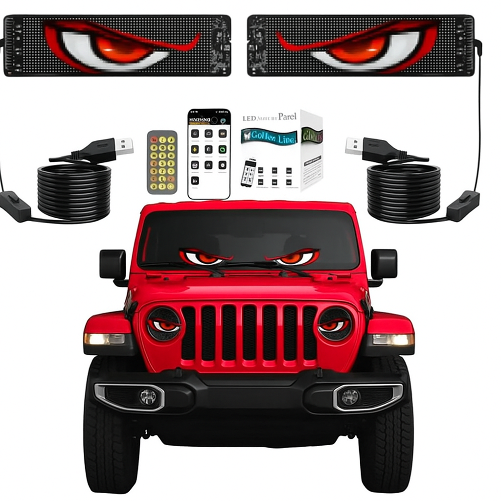 Flexible LED Car Matrix Display Programmable Bluetooth USB Pack 2-Piece