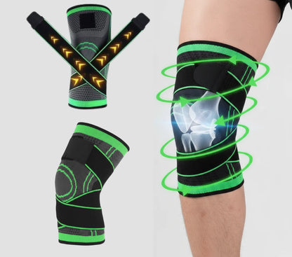 Compression Knee Brace Support Sleeves Adjustable Straps Pair