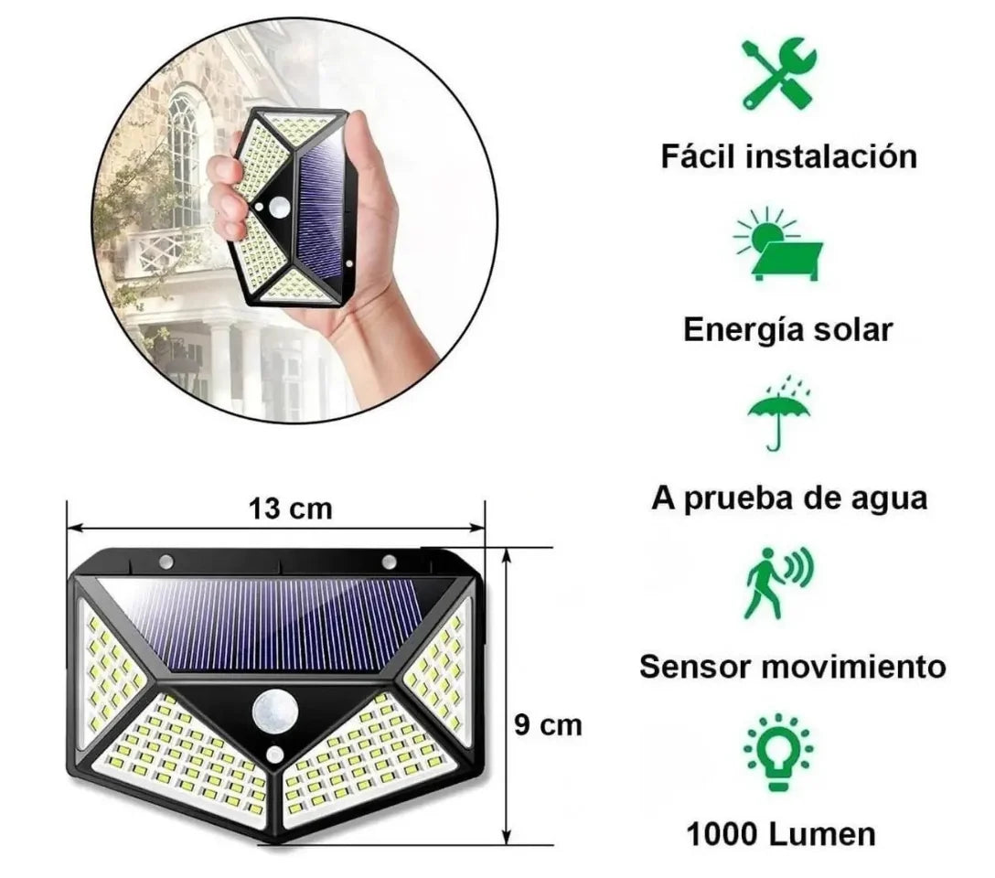 Solar LED Floodlight Motion Sensor Outdoor Wall Light Pack 2-Piece