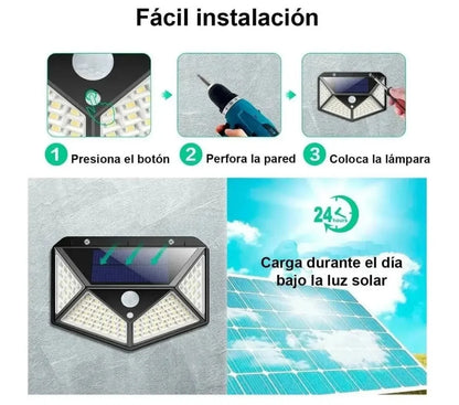 Solar LED Floodlight Motion Sensor Outdoor Wall Light Pack 2-Piece