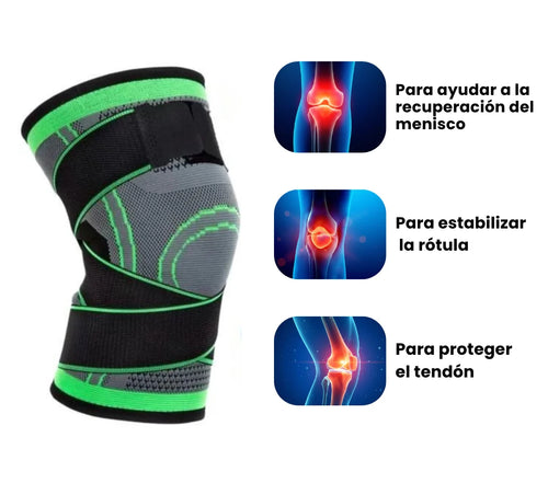 Compression Knee Brace Support Sleeves Adjustable Straps Pair