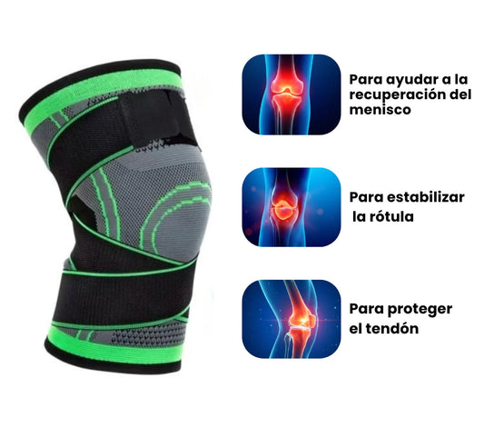 Compression Knee Brace Support Sleeves Adjustable Straps Pair