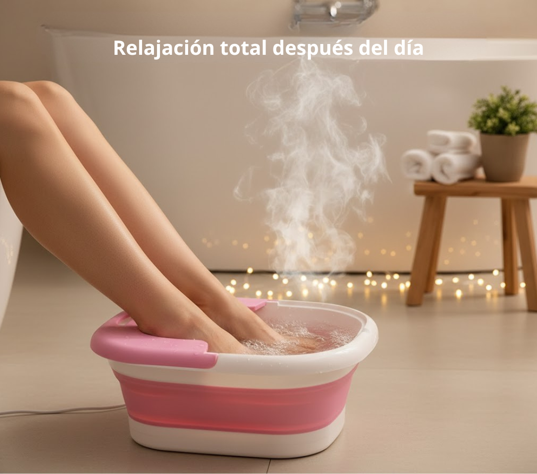 Collapsible Foot Spa Massager 3-in-1 Heated Bubble Basin