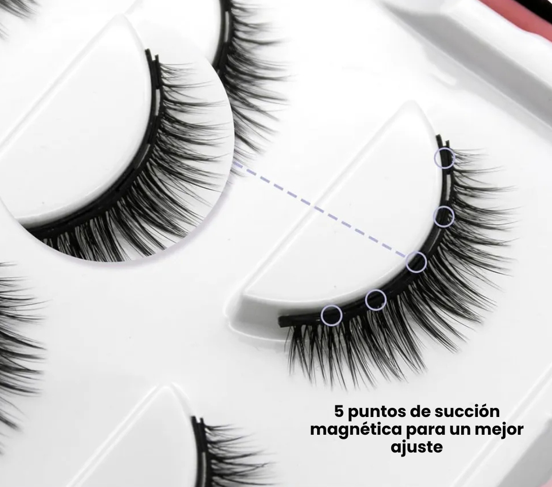 Magnetic Eyelashes Reusable Kit with Magnetic Eyeliner Pack 3-Pair