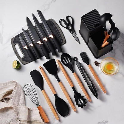 Premium Kitchen Utensils Set 19-Piece Cooking Tools with Cutting Board