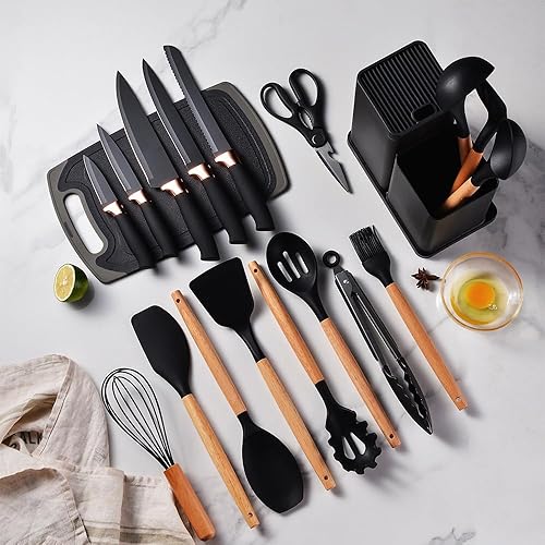 Premium Kitchen Utensils Set 19-Piece Cooking Tools with Cutting Board
