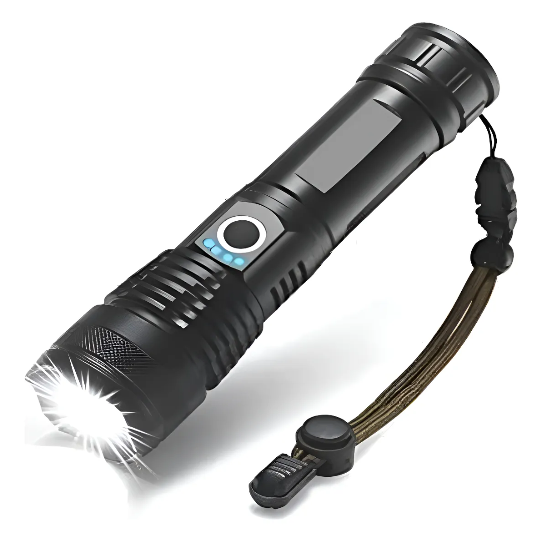 Linterna Táctica LED Recargable USB Zoom Ajustable Portátil