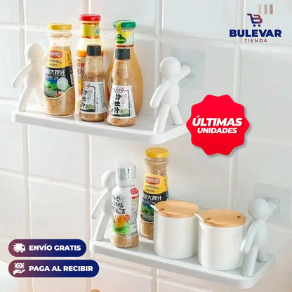 Estante de Baño Organizador Adhesivo Sin Perforaciones Pack 2 Unidades
