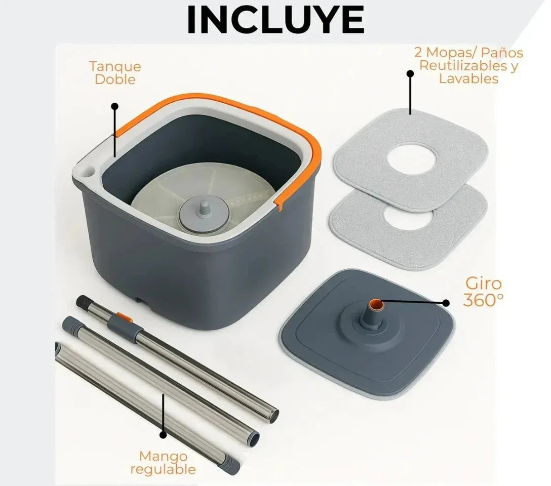 Spin Mop and Bucket Set Clean Dirty Water Separation 360 Degree
