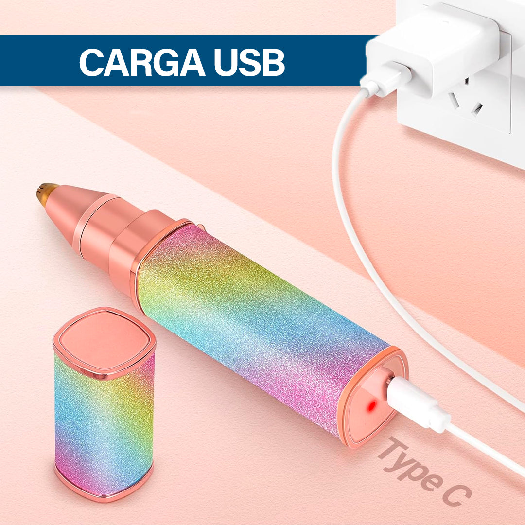 Bigan Facial Hair Remover Set with LED Light Mirror 2-in-1