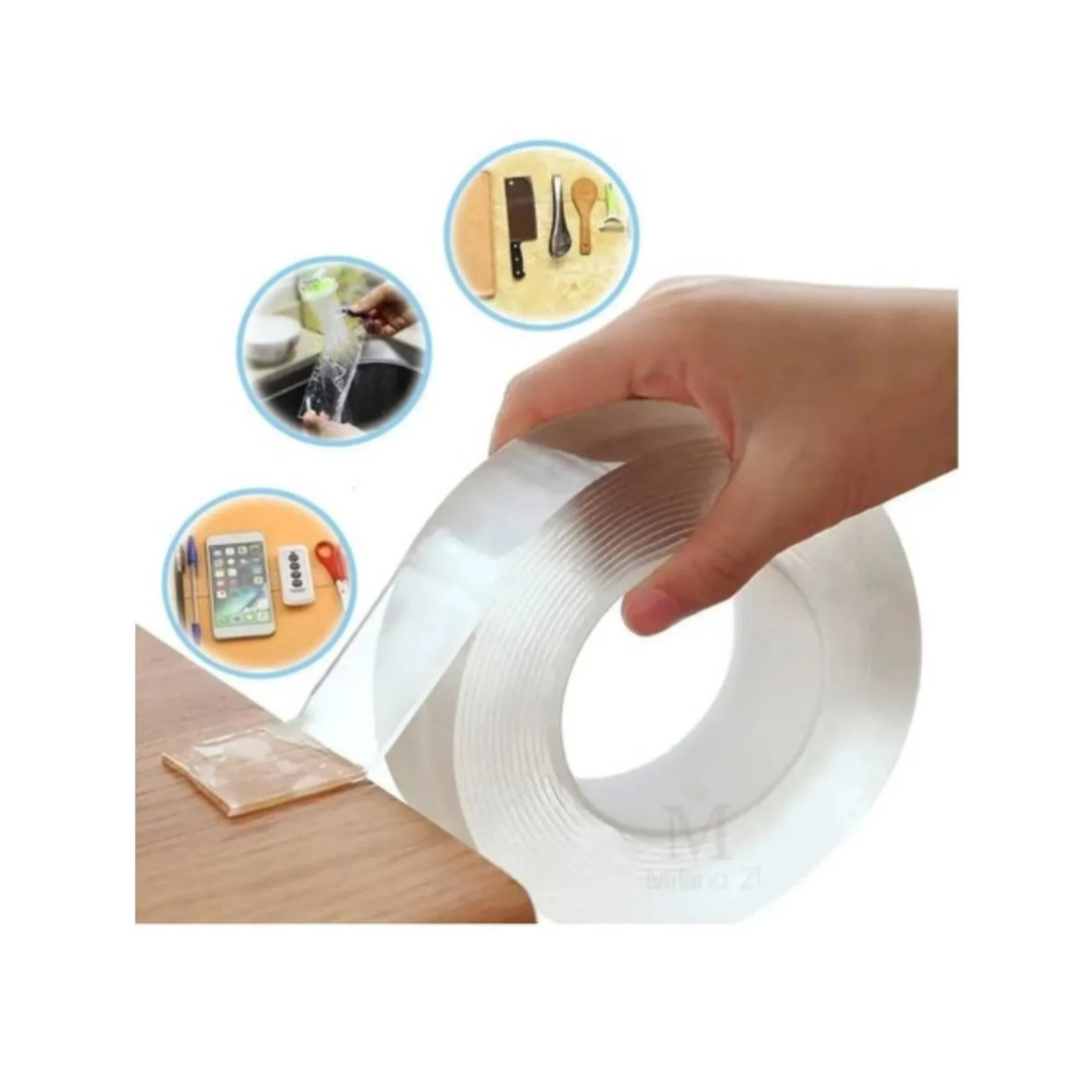 MagicGrip Cinta Adhesiva Doble Cara Reutilizable Transparente Multiusos