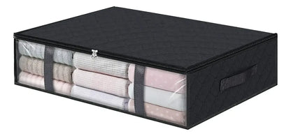 Underbed Storage Bag Rigid Clothes Organizer with Clear Window 2-Pack