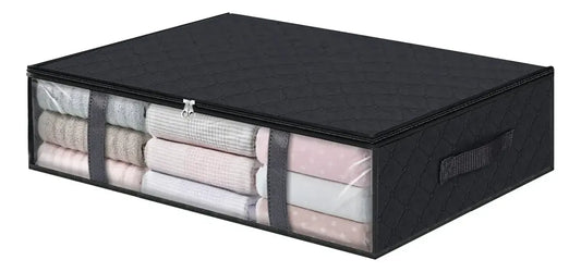 Underbed Storage Bag Rigid Clothes Organizer with Clear Window 2-Pack
