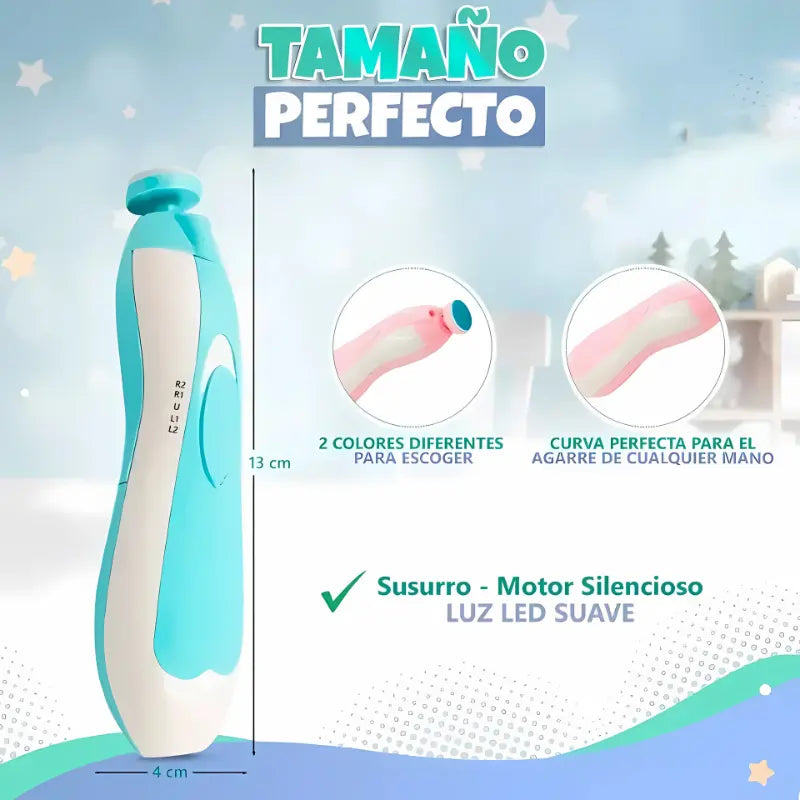 Electric Baby Nail Trimmer Quiet Motor LED Light File