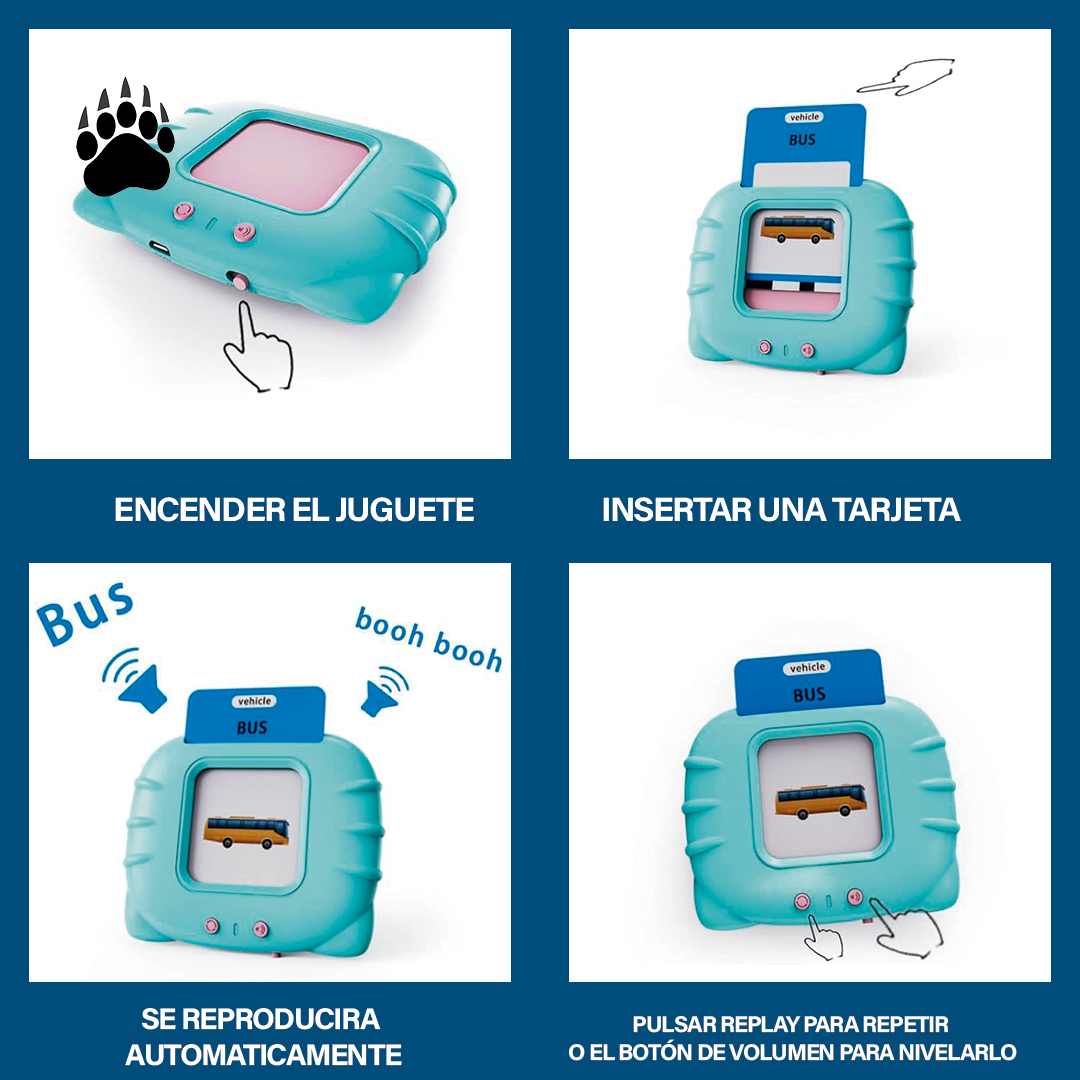 Juego Tarjetas Educativas Sonido Bigan Pizarra Mágica Niños