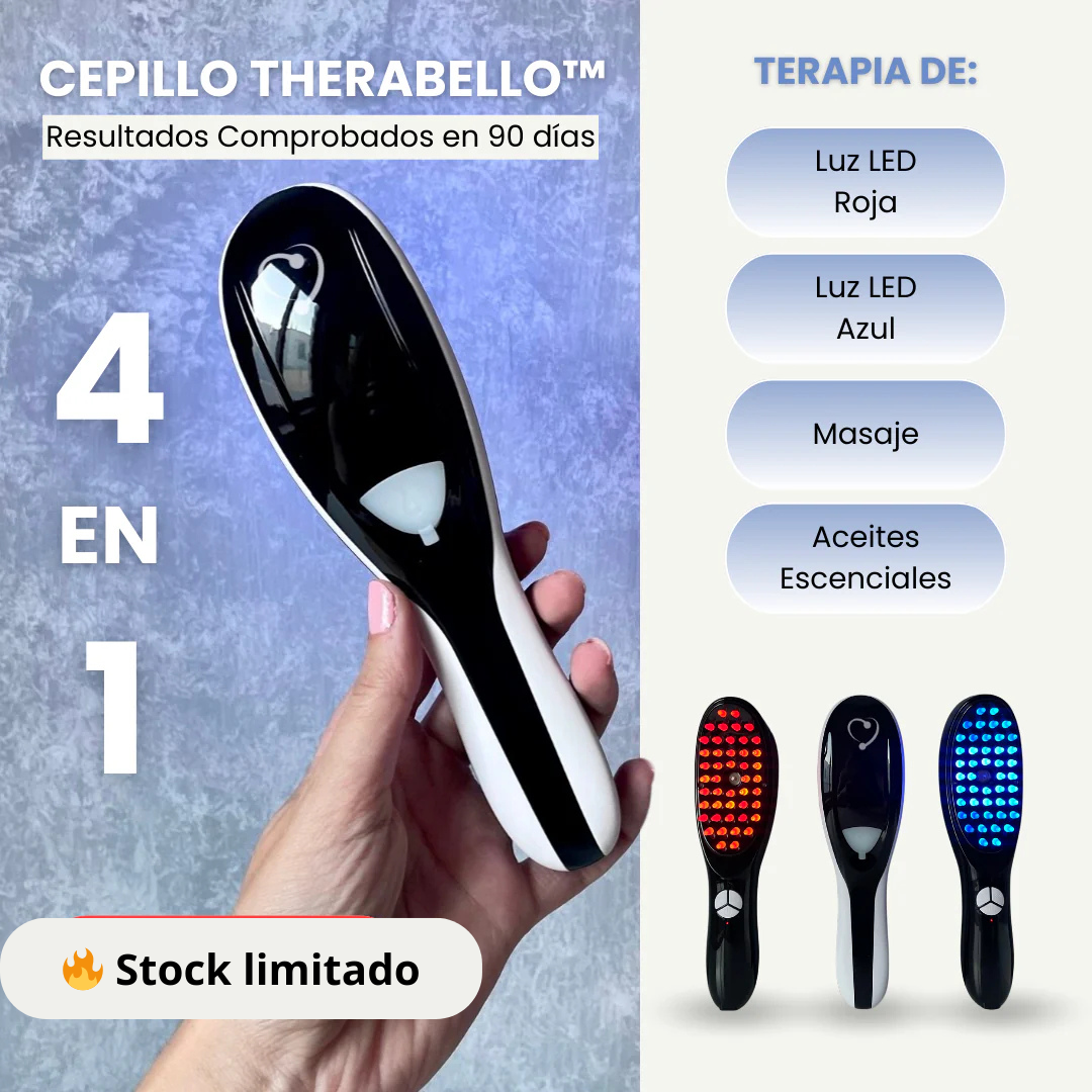 Electric Scalp Massager Brush with Red Blue LED Therapy
