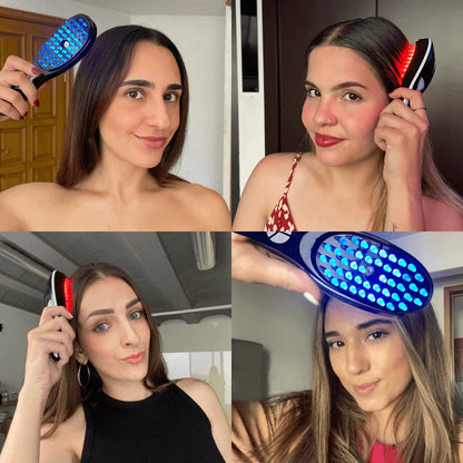 Electric Scalp Massager Brush with Red Blue LED Therapy