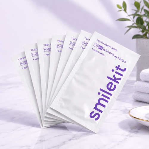 SMILEKIT Tiras Blanqueadoras Dentales Moradas Correctoras 14 Unidades