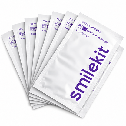 SMILEKIT Tiras Blanqueadoras Dentales Moradas Correctoras 14 Unidades