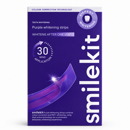 SMILEKIT Tiras Blanqueadoras Dentales Moradas Correctoras 14 Unidades
